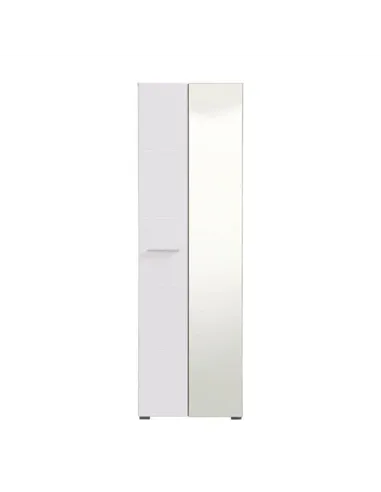 Myra White Mirrored Narrow Wardrobe, 3050