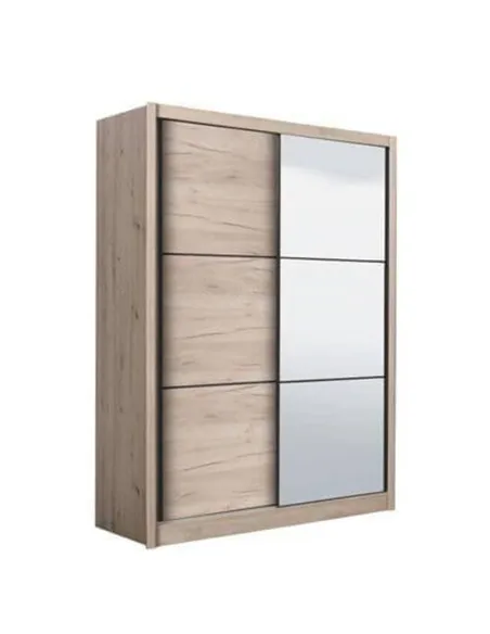 Navara Oak Effect Sliding Door Wardrobe 166cm, 3085