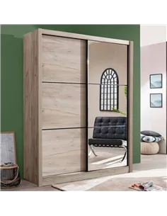 Navara Oak Effect Sliding Door Wardrobe 166cm, 3085 2