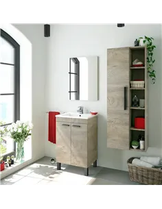 Neves Oak Effect Bathroom Vanity Storage Wall Mounted Cupboard, 3226 2