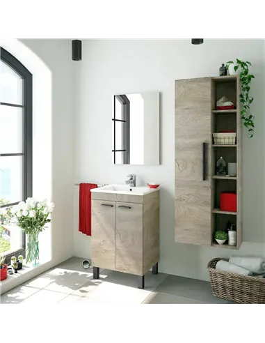 Neves Oak Effect Bathroom Vanity Storage Wall Mounted Cupboard, 3226