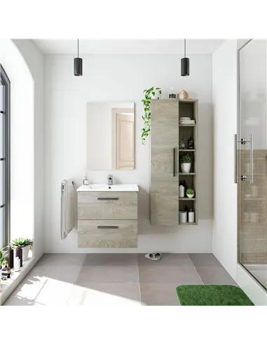 Neves Oak Effect Bathroom Vanity Storage Wall Mounted Cupboard, 3226