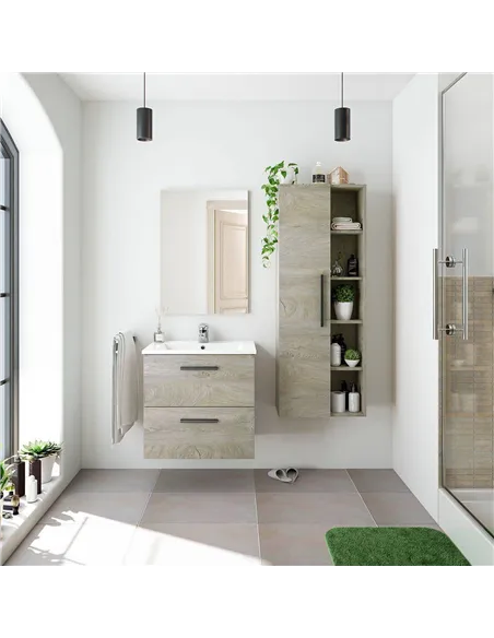 Neves Oak Effect Bathroom Vanity Storage Wall Mounted Cupboard, 3226