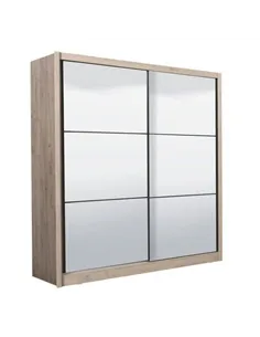 Nevada Artisan Oak Effect Full Mirrored Sliding Door Wardrobe, 3424