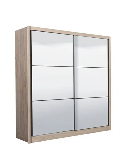 Nevada Artisan Oak Effect Full Mirrored Sliding Door Wardrobe, 3424