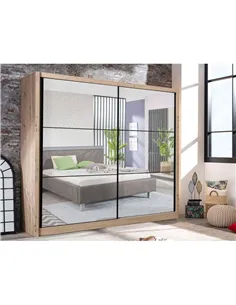 Nevada Artisan Oak Effect Full Mirrored Sliding Door Wardrobe, 3424 2