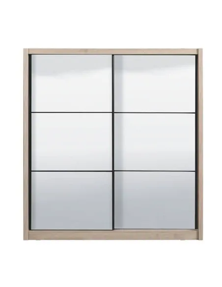 Nevada Artisan Oak Effect Full Mirrored Sliding Door Wardrobe, 3424