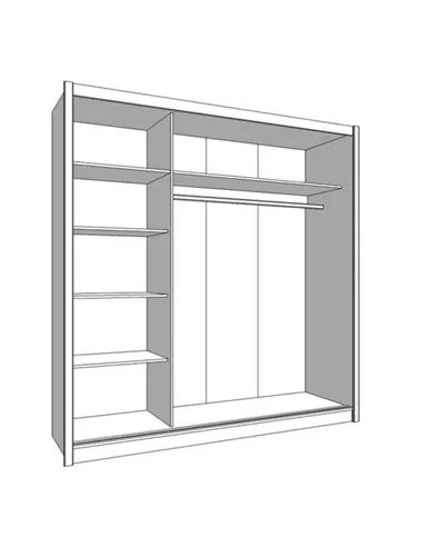 Nevada Artisan Oak Effect Full Mirrored Sliding Door Wardrobe, 3424