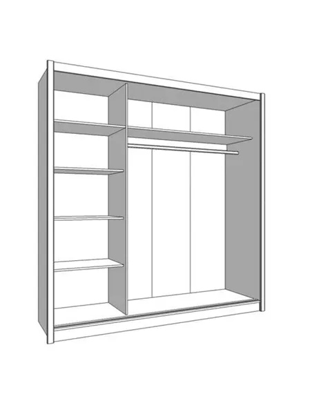 Nevada Artisan Oak Effect Full Mirrored Sliding Door Wardrobe, 3424