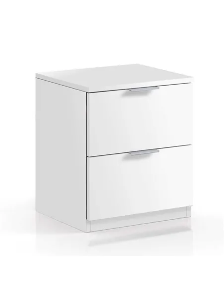 Nina 2 Drawer Bedside Cabinet Artic White, 2696