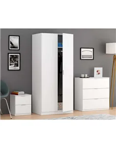 Nina 2 Drawer Bedside Cabinet Artic White, 2696 2