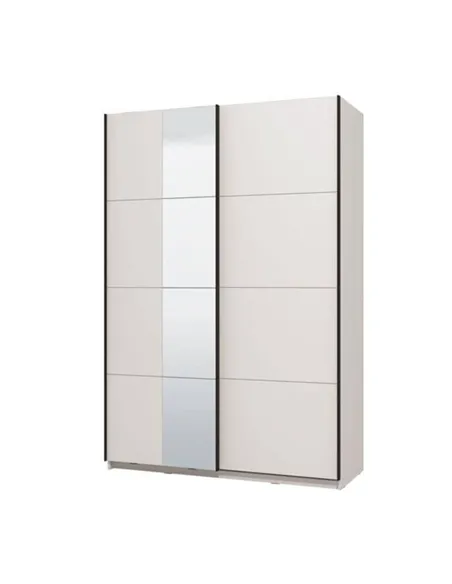 Noah Sliding Wardrobe White With Mirror, 3407
