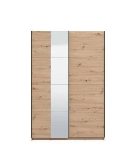 Noah Oak Effect Sliding Wardrobe With Mirror, 3408