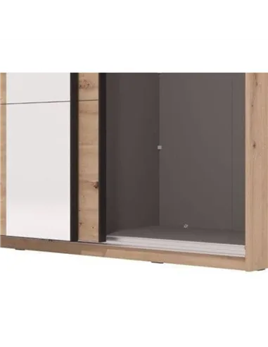 Noah Oak Effect Sliding Wardrobe With Mirror, 3408