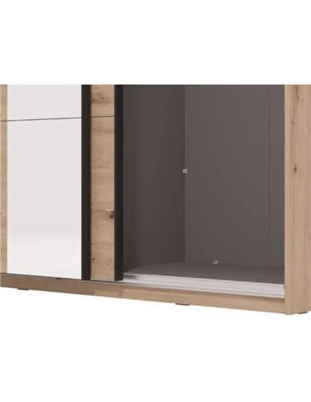 Noah Oak Effect Sliding Wardrobe With Mirror, 3408