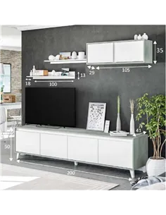 Nocca Grey and White TV Cabinet, 2964 2