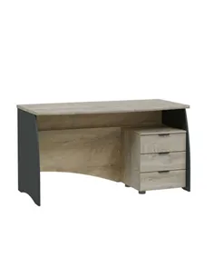 Oris Oak and Grey Large Desk With Drawers, 3121
