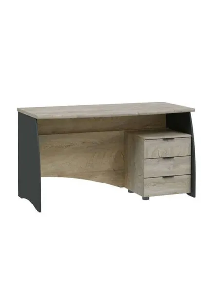 Oris Oak and Grey Large Desk With Drawers, 3121