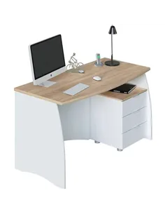 Oris White And Oak Effect Large Desk With Drawers, 3256