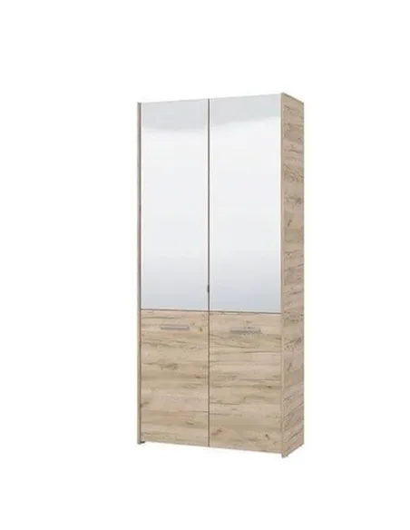 Osaka Oak Effect Mirrored Door 50 Pair Large Shoe Cabinet Cupboard, 3267