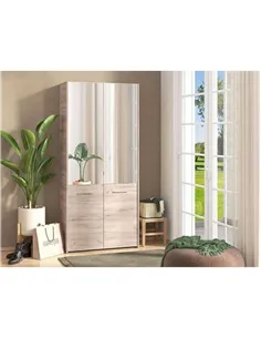 Osaka Oak Effect Mirrored Door 50 Pair Large Shoe Cabinet Cupboard, 3267 2