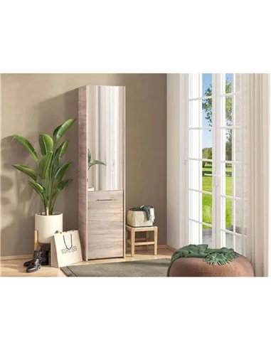 Osaka Oak Effect Tall Slim Shoe Cabinet Cupboard, 3452