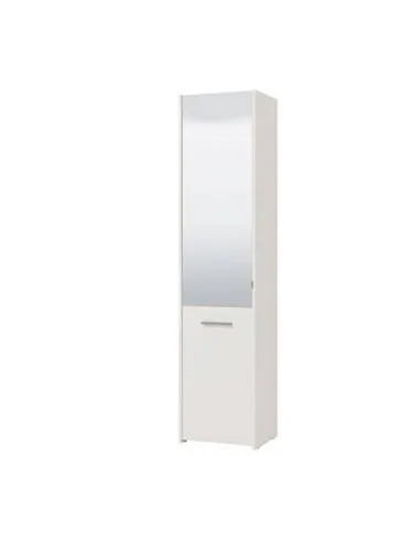 Osaka White Mirrored Slim Shoe Cabinet Cupboard, 3453