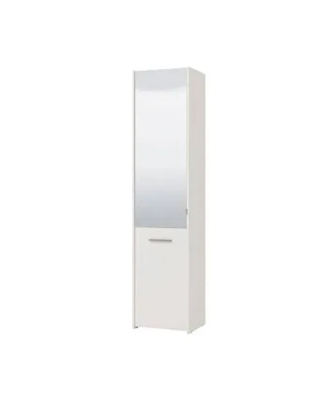 Osaka White Mirrored Slim Shoe Cabinet Cupboard, 3453