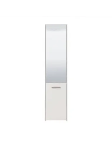 Osaka White Mirrored Slim Shoe Cabinet Cupboard, 3453