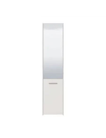 Osaka White Mirrored Slim Shoe Cabinet Cupboard, 3453