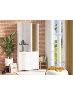 Osaka White Mirrored Large 50 Pair Shoe Cabinet Cupboard, 3455 2