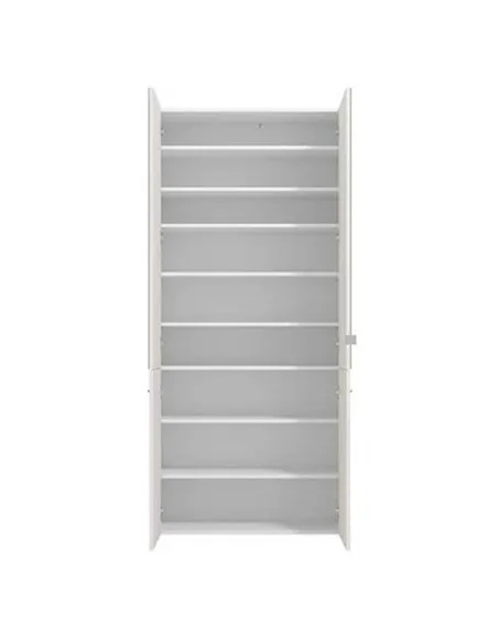 Osaka White Mirrored Large 50 Pair Shoe Cabinet Cupboard, 3455