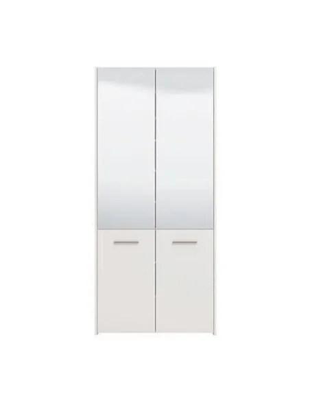 Osaka White Mirrored Large 50 Pair Shoe Cabinet Cupboard, 3455