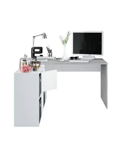Pellegrini White and Concrete Grey Large Left or Right FlexiCorner Office Desk, 3029 2