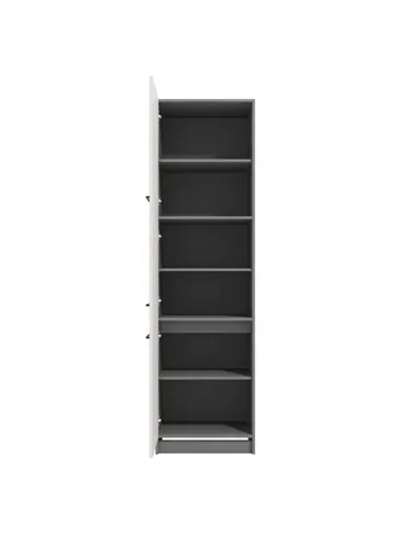Pedro White High Gloss And Grey 60cm Tall Kitchen Larder Unit Pantry Cupboard, 3270