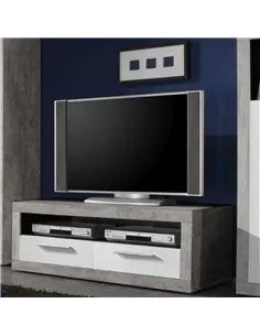 Pietra 120cm TV Cabinet Grey and White Gloss, 2702