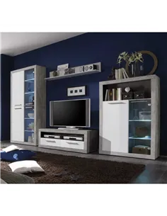 Pietra 120cm TV Cabinet Grey and White Gloss, 2702 2