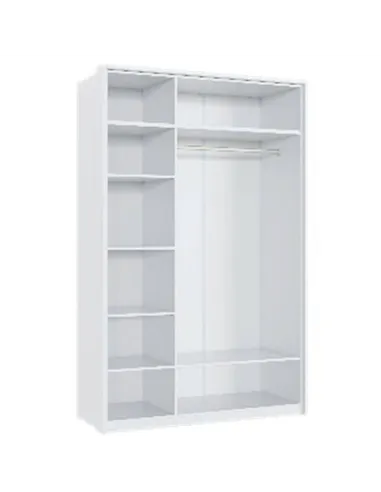 Rado 3 Door White High Gloss Mirrored Wardrobe, 3153