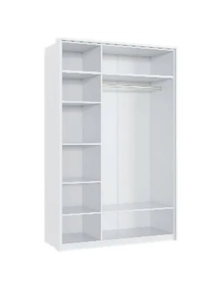 Rado 3 Door White High Gloss Mirrored Wardrobe, 3153