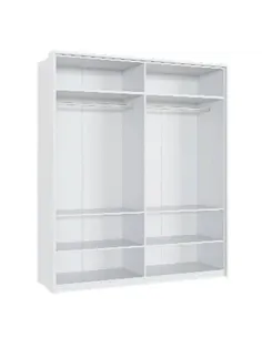 Rado 4 Door White High Gloss Mirrored Wardrobe, 3155 2