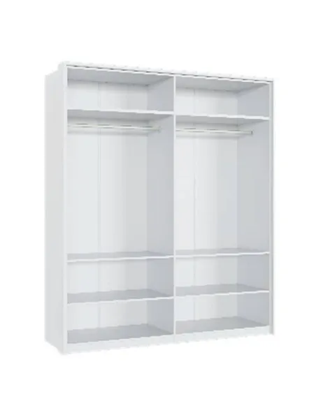 Rado 4 Door White High Gloss Mirrored Wardrobe, 3155