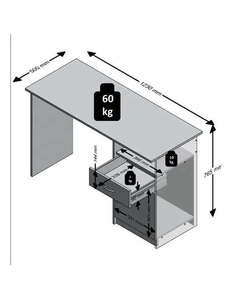 Rami Grey and White Desk, 2978