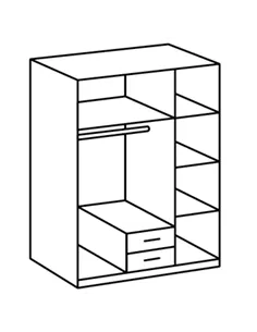 Ramina Concrete Grey and White 3 Door 2 Drawer Wardrobe, 2659 2