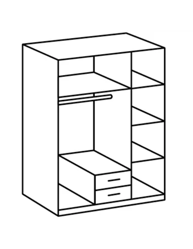 Ramina Concrete Grey and White 3 Door 2 Drawer Wardrobe, 2659