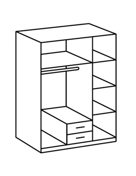 Ramina Concrete Grey and White 3 Door 2 Drawer Wardrobe, 2659