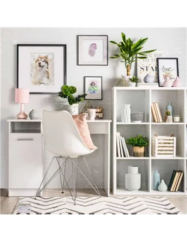 Reygo Matt White Home Office Computer Desk, 3035