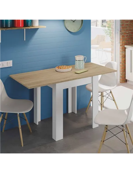 Riccardo White And Light Oak Effect Small Extending Dining Table, 3242