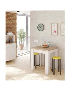 Riccardo White And Light Oak Effect Small Extending Dining Table, 3242 2