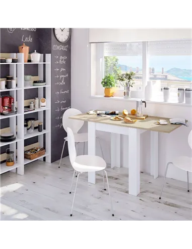 Riccardo White And Light Oak Effect Small Extending Dining Table, 3242