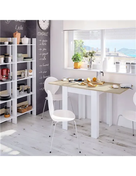 Riccardo White And Light Oak Effect Small Extending Dining Table, 3242
